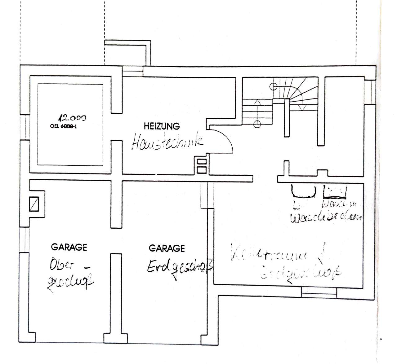 Grundriss Keller und Garage